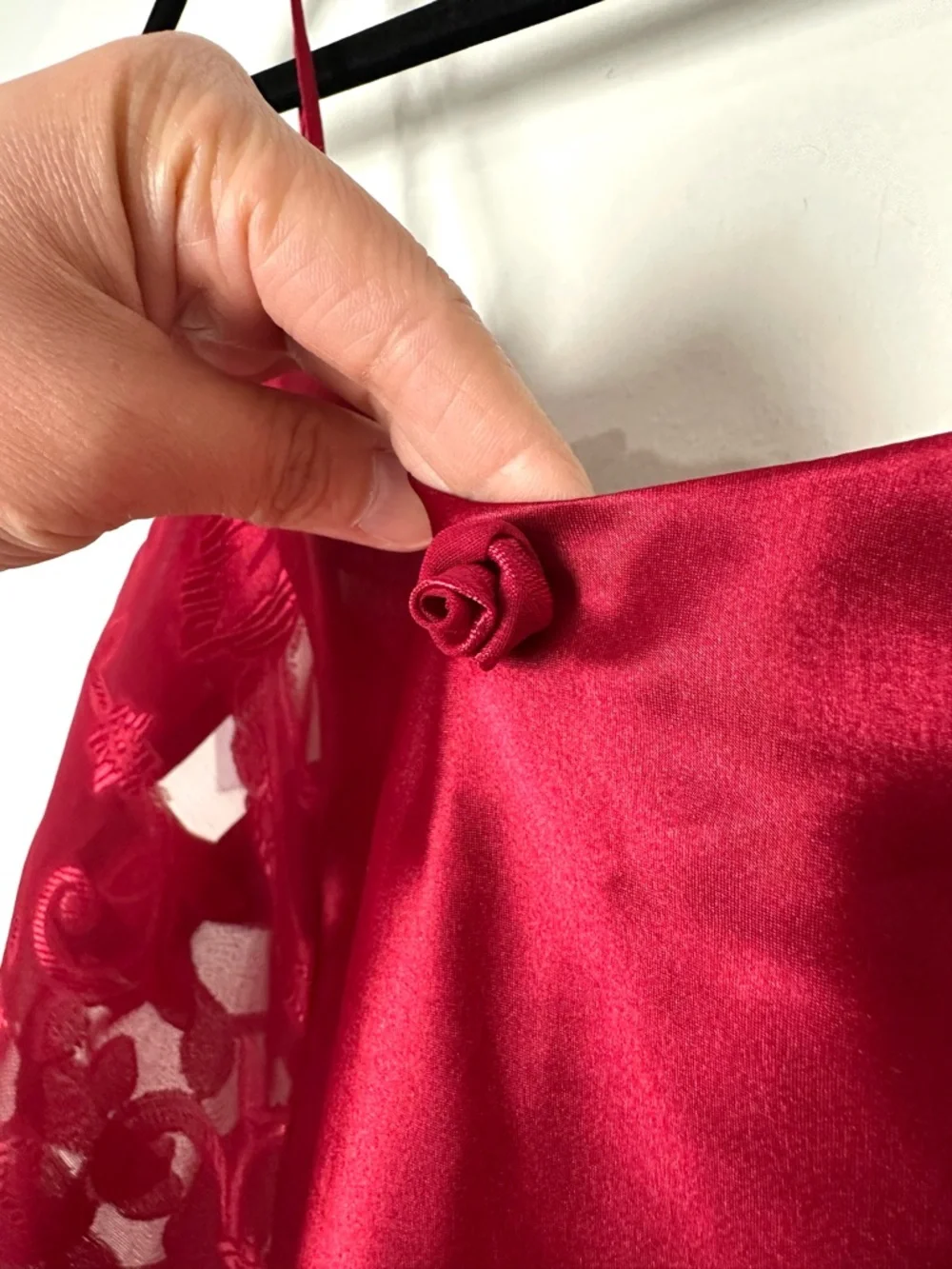Vintage Red Satin Slip Dress Romantic Feminine Y2K Baddie Indie Sleaze Rose - Picture 5 of 10